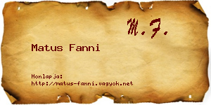 Matus Fanni névjegykártya