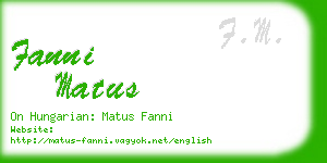 fanni matus business card